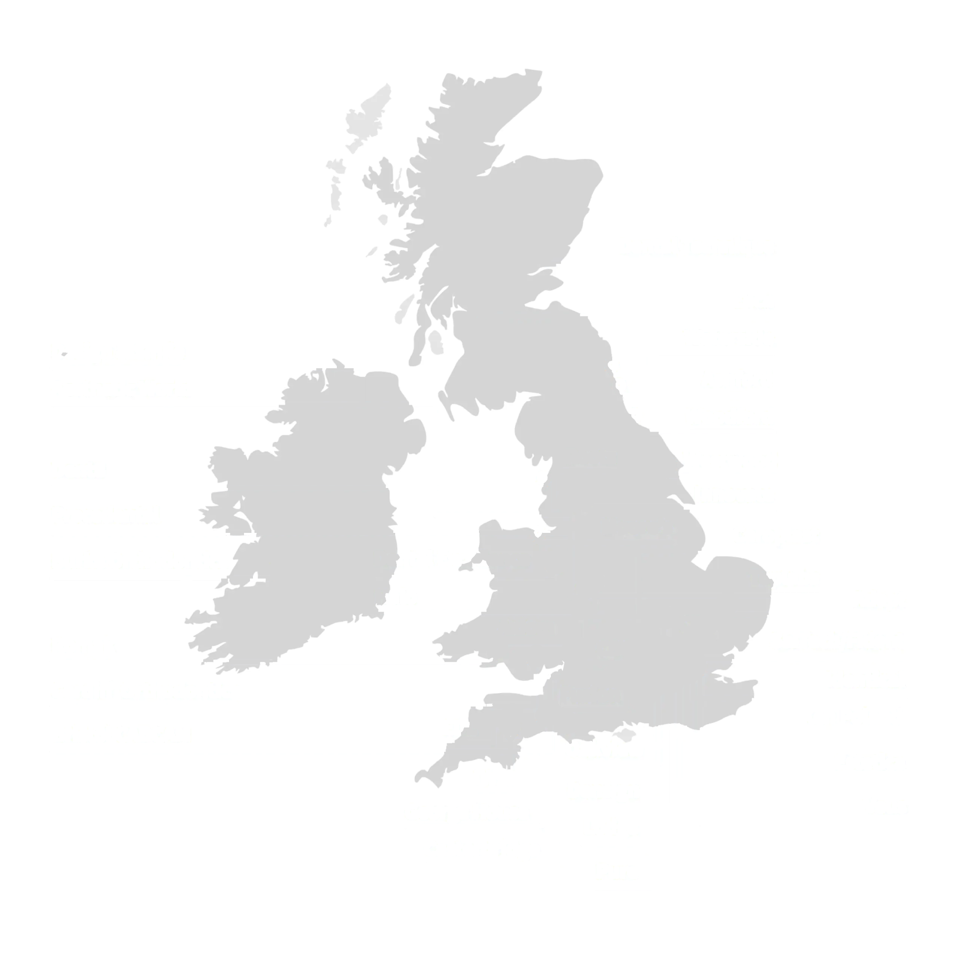 Map of ALS Dental partner labs across the UK and Ireland